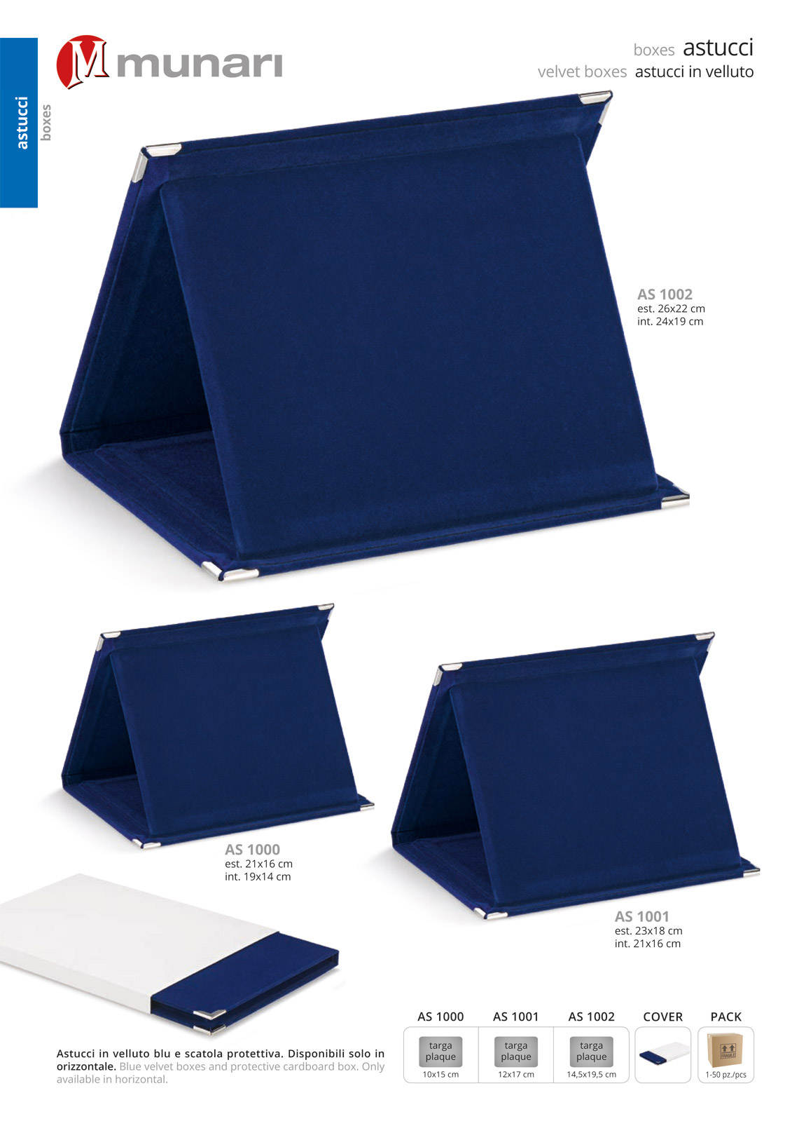 Blue velvet boxes series AS 1000