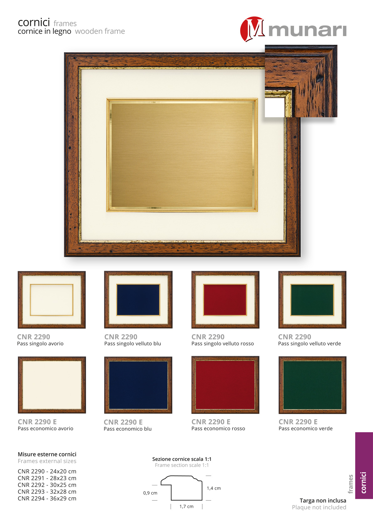 Wooden Frame for Plaque Series CNR 2290