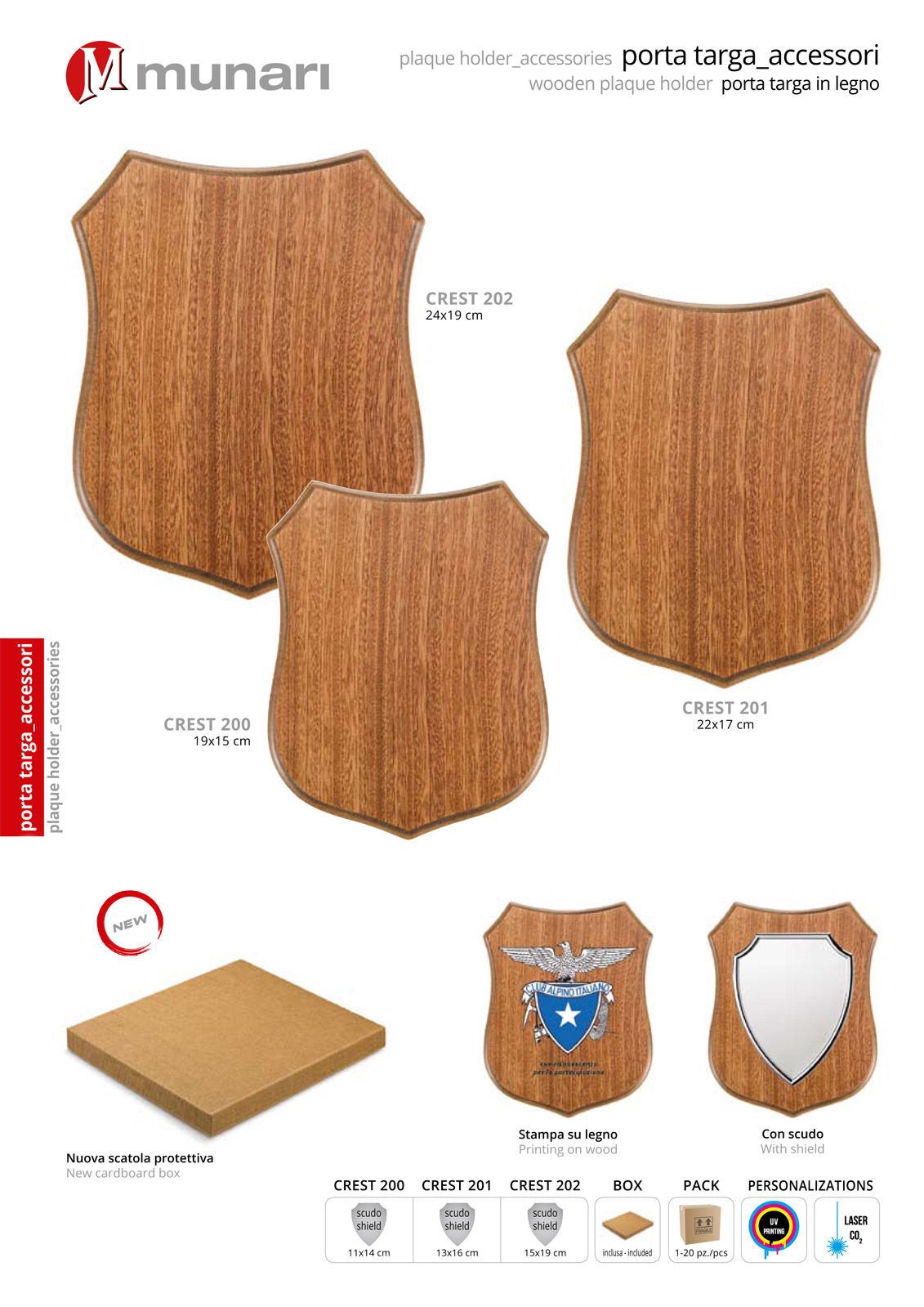 Wooden Plaque Holder Series CREST 200