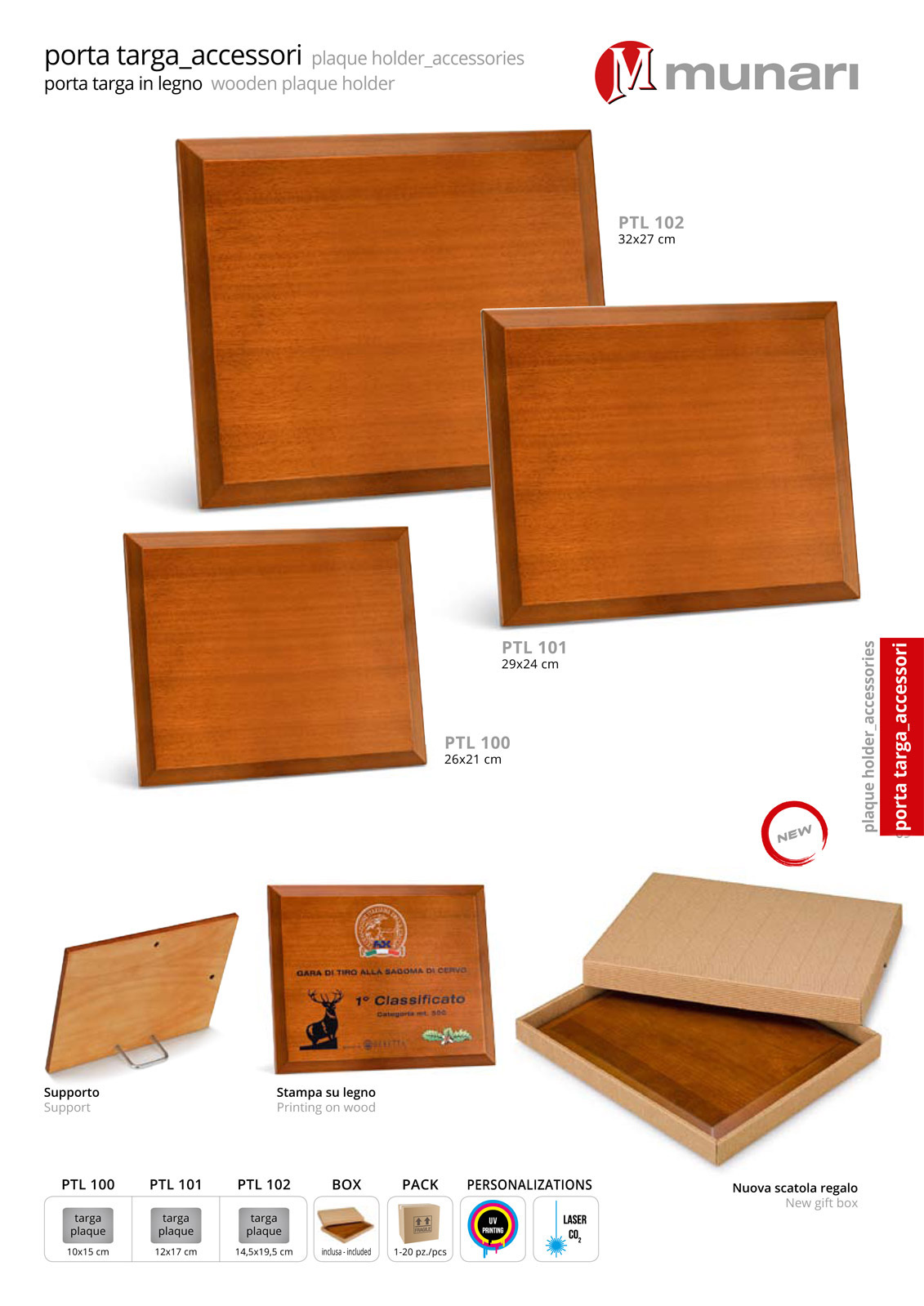 Wooden plaque holder series PTL 100