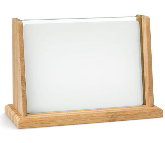 Bamboo plaque holder with sublimation glass BA 4 SUB