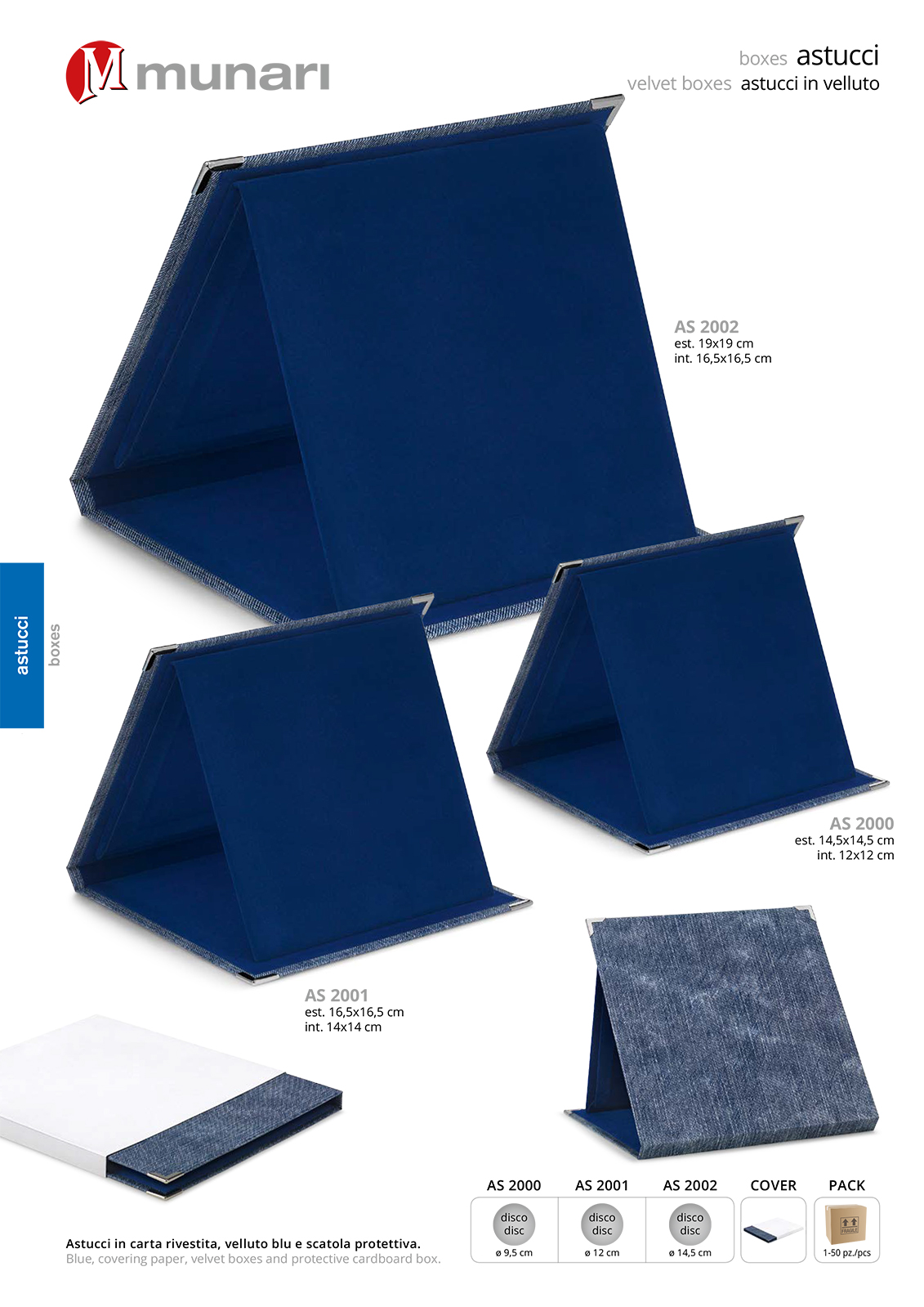 Paper and Blue velvet boxes series AS 2000